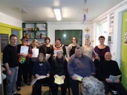 La troupe de la comédie musicale de la Pension.